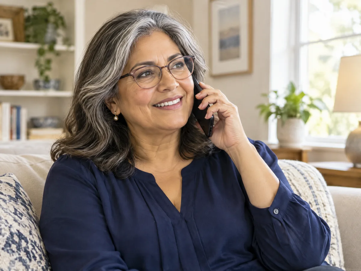 Illustrative photograph of a person making an appointment phone call